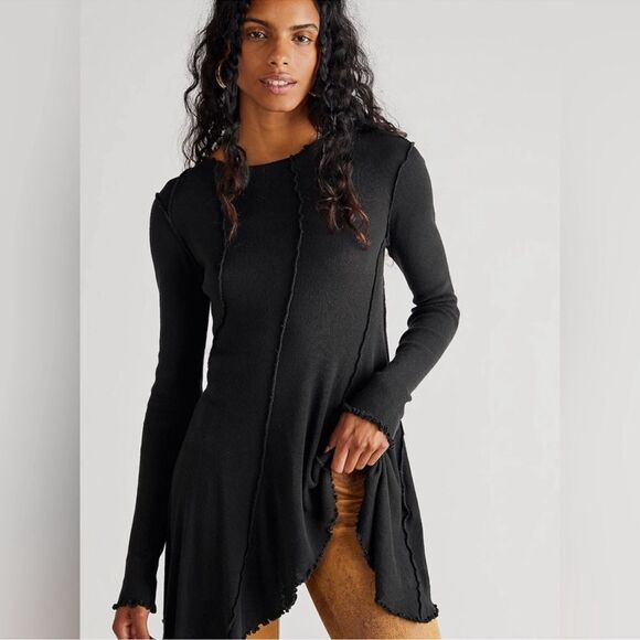 NWT Free People Full Swing Tunic Black Size XS - Picture 1 of 3